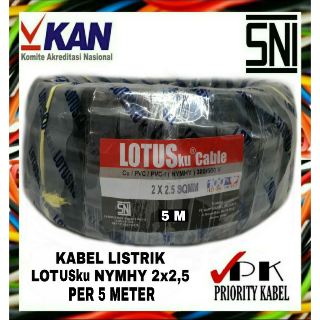 Kabel LOTUSku NYMHY 2x2,5 2x2.5 (Per 5 meter)