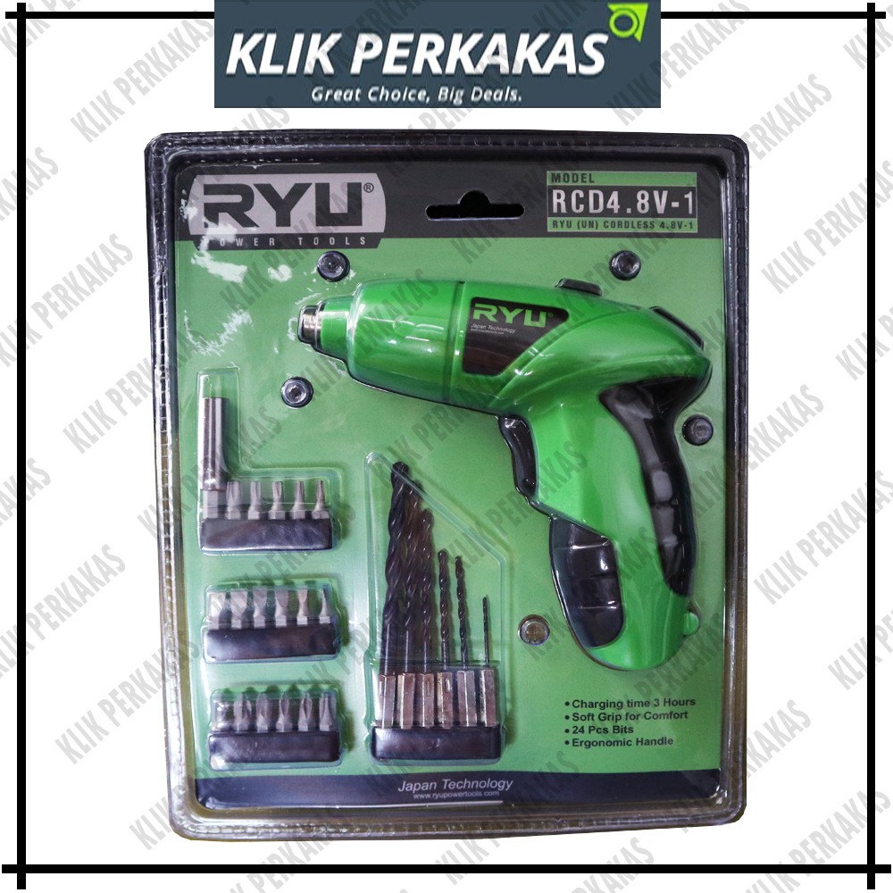 MESIN BOR CHARGE RYU BOR BATERAI RYU 4.8V RCD4.8V-1 CORDLESS