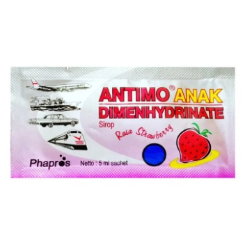 ANTIMO Anak Cair Sachet Rasa Strawberry Jeruk 5 ML - Obat Anti Mual Mabuk Muntah Anak Perjalanan Mabok