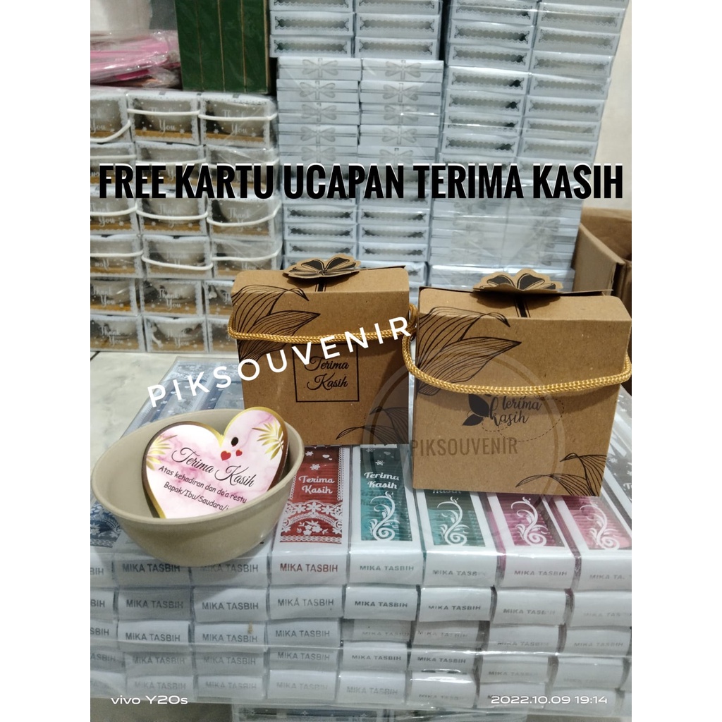 ( ISI 50PCS ) SOUVENIR MANGKOK BULAT SOFT KEMAS BOX RUSTIC TERMURAH