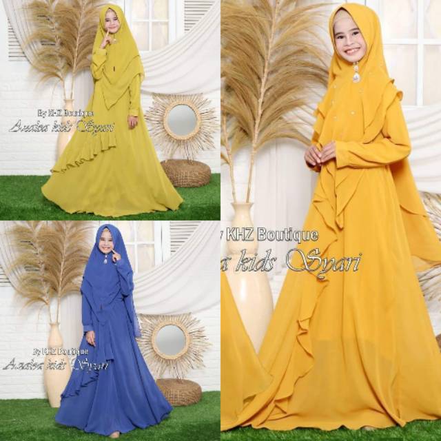 Gamis azalea syari kids alisya alysa teratai ranna amora tashkent tashken nahla shafa humaira