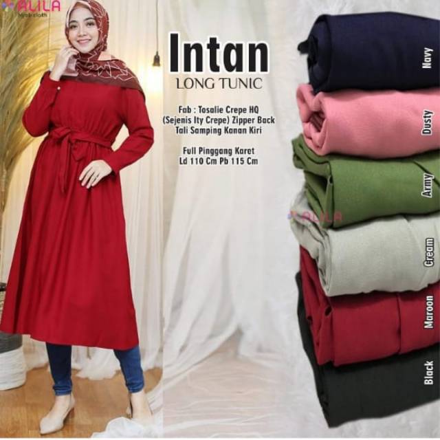 INTAN LONG TUNIK POLOS BY ALILA