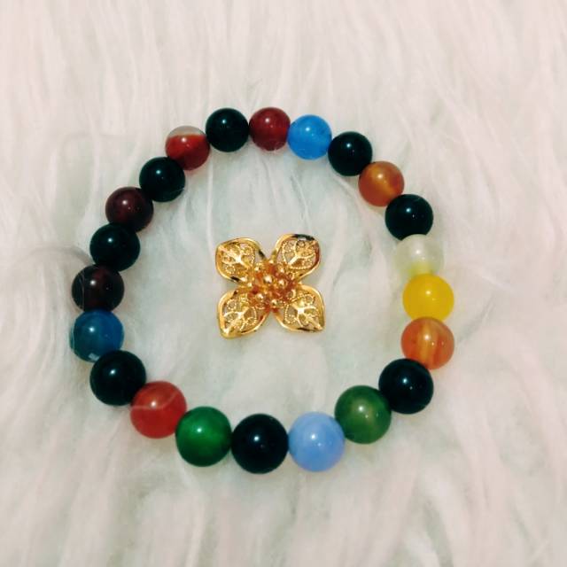 Gelang Manik Batu Alam Warna 8 mm