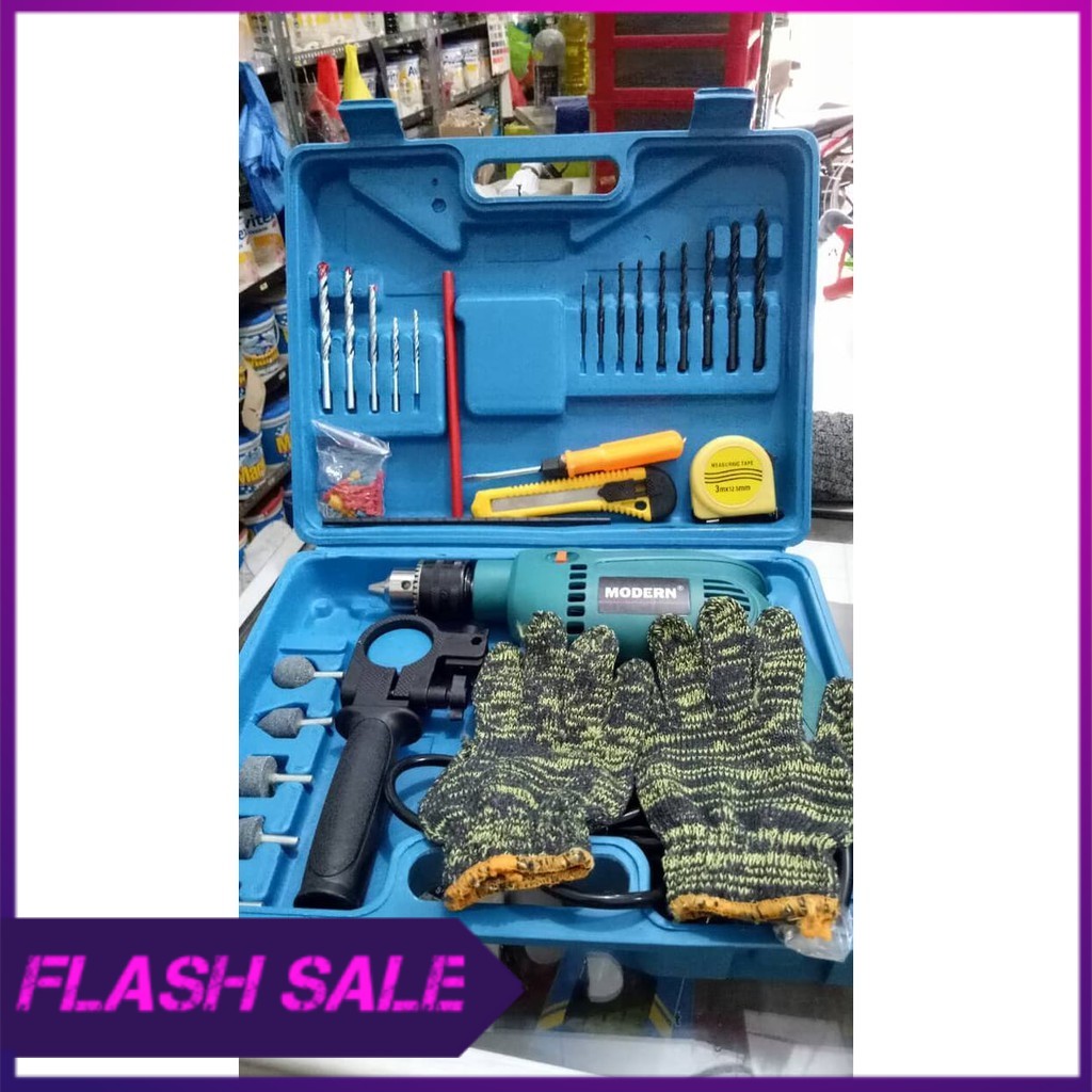 bor listrik modern 1set plus mata bor   bor koper 13mm