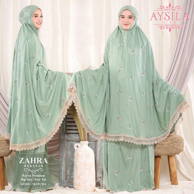 muken zhra 2in 1 bahan katun rayon/mukena dewasa