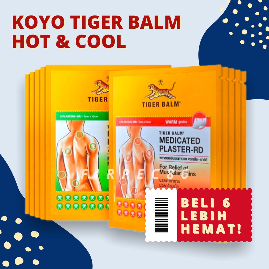 F86 KOYO TIGER BALM PLASTER WARM &amp; COOL MENGHILANGKAN NYERI PEGAL LINU