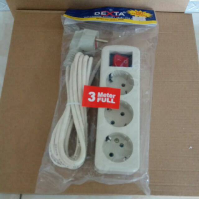 Stop kontak dexta terminal kabel dexta 3 meter full