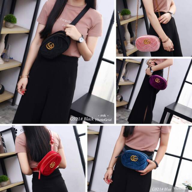 Waist bag  gucci marmont velvet