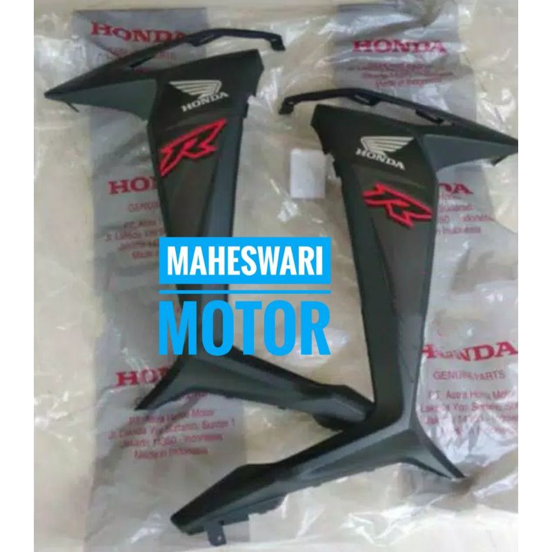 Sayap Samping Legshield Luar Supra X 125 Fi 2015 Hitam Doff plus Striping.