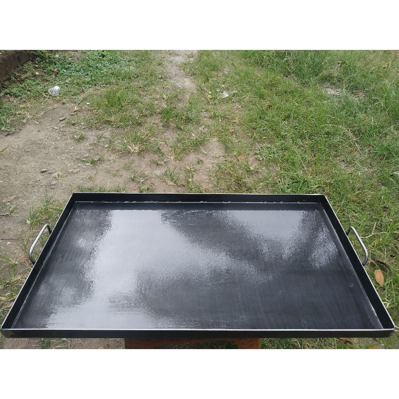 Hsjogja tebal 3mm 4sisi wajan roti bakar kebab burger 2tungku wajan datar panggangan cumi