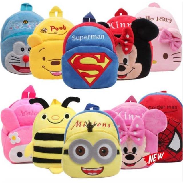 TAS BULU BONEKA SEKOLAH PAUD TK BISA UNTUK JALAN-JALAN