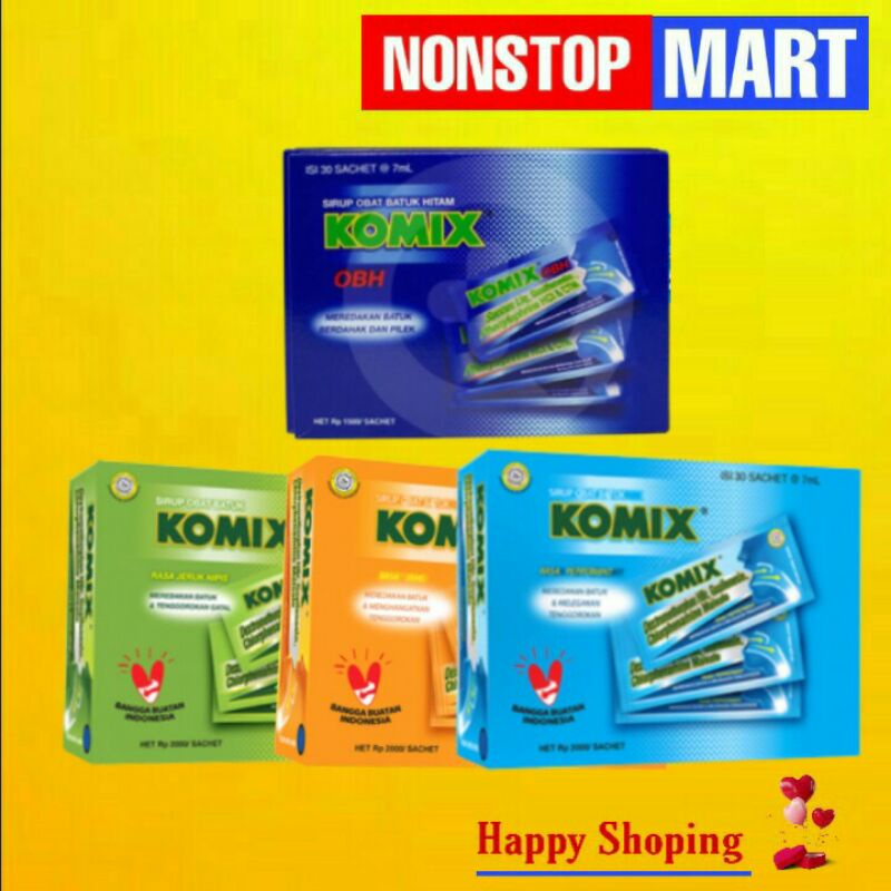 KOMIX Obat batuk 1 Box ( 30 x 7gr ) Varian rasa