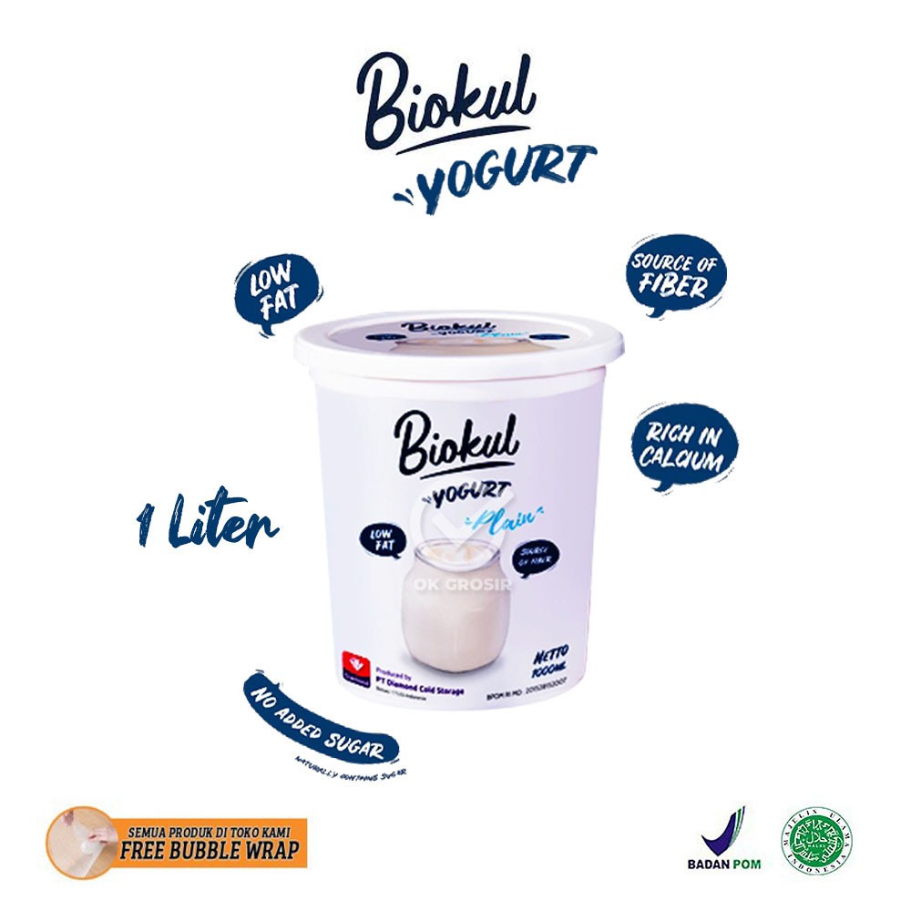 

Biokul Yogurt Plain Rendah Lemak 1 liter (KHUSUS GOSEND & GRABEXPRESS)