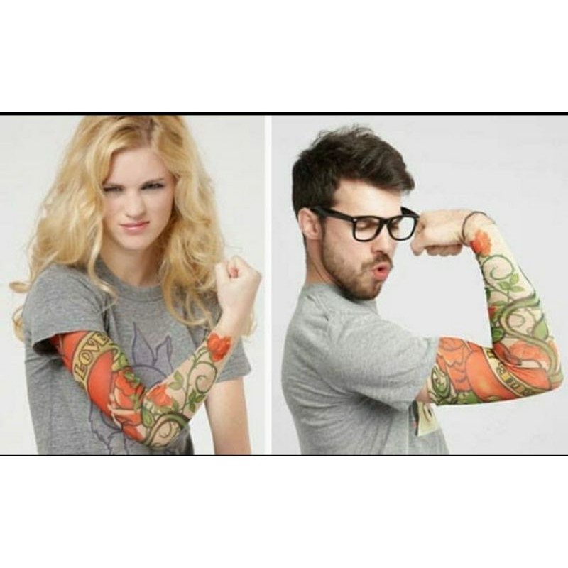 Sepasang Manset Sarung Lengan Tangan Motif Tatto
