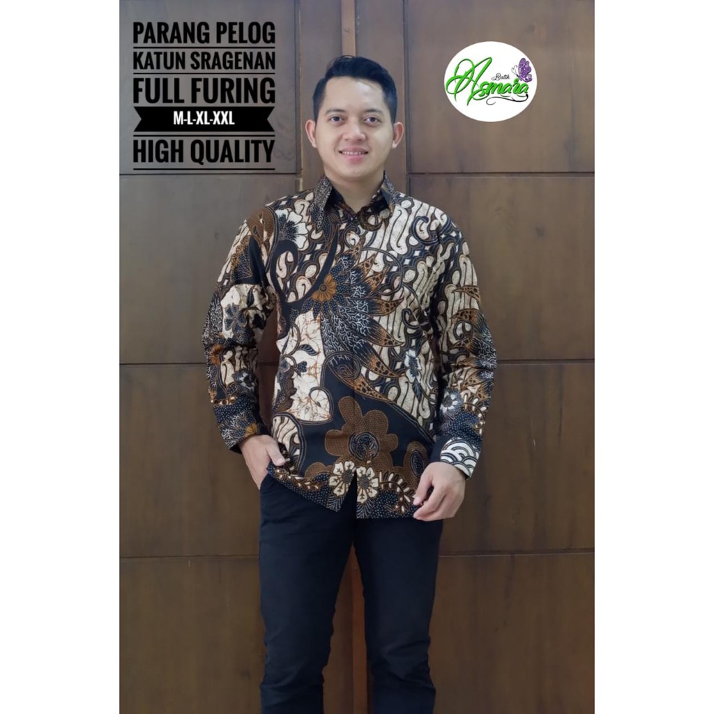 PARANG PELOG Kemeja Batik Pria Full Furing Katun Sragenan