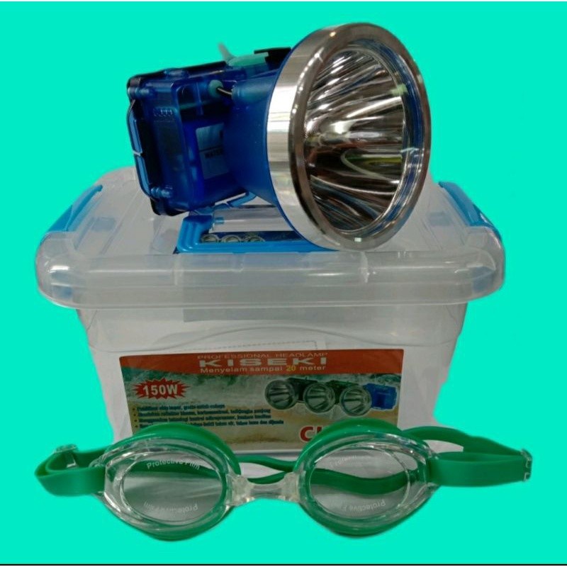 COD SENTER KEPALA SELAM 150 WATT KISEKI CK-X7 WATERPROF PROFESIONAL HEADLAMP BONUS KACAMATA RENANG