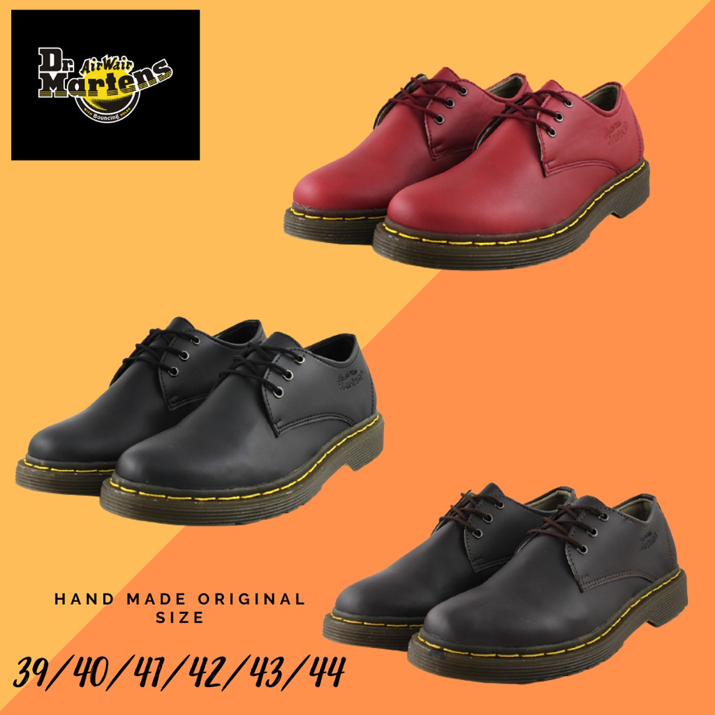 Sepatu Pria DM low boots pendek murah maroon hitam coklat casual pria wanita