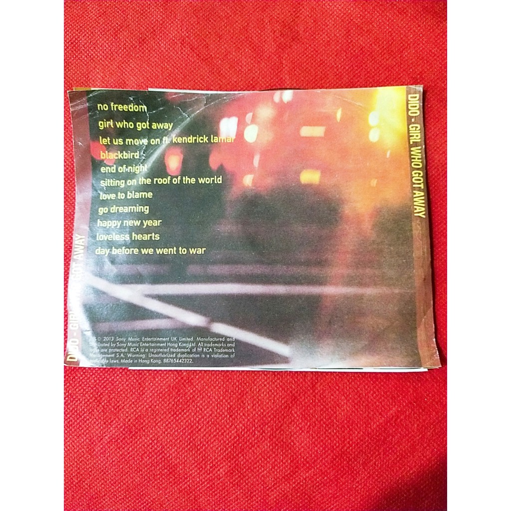 KASET CD AUDIO MUSIK LAGU DIDO -CD AUDIO MOBIL