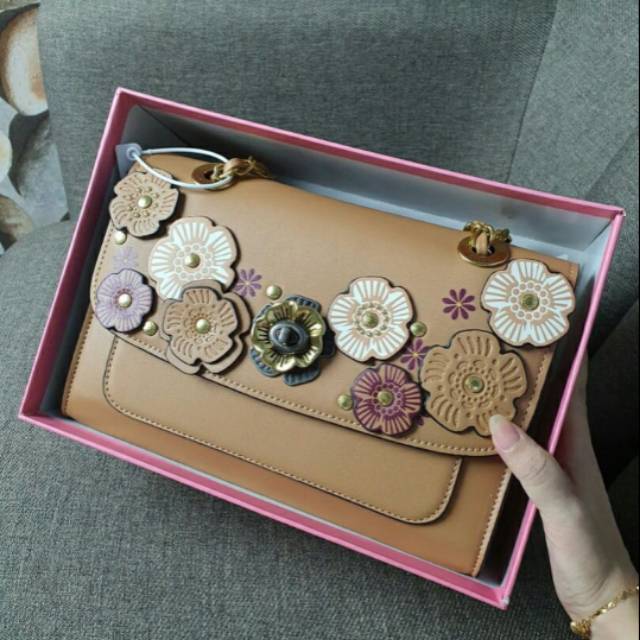 Tas Coach Parker Tea Rose Applique.