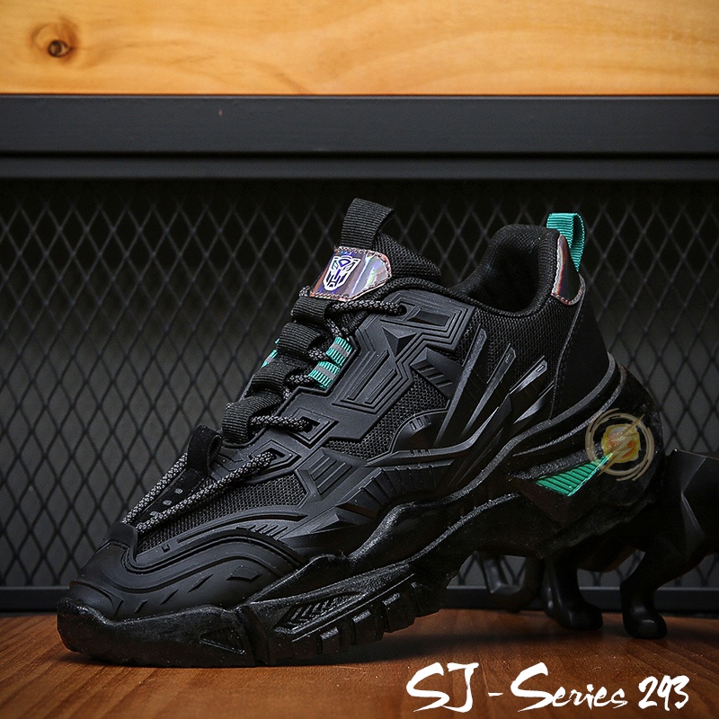 [NOOS] Sepatu Sneakers Pria Karakter Transformer Keren Kualitas Import Premium -293 HITAM