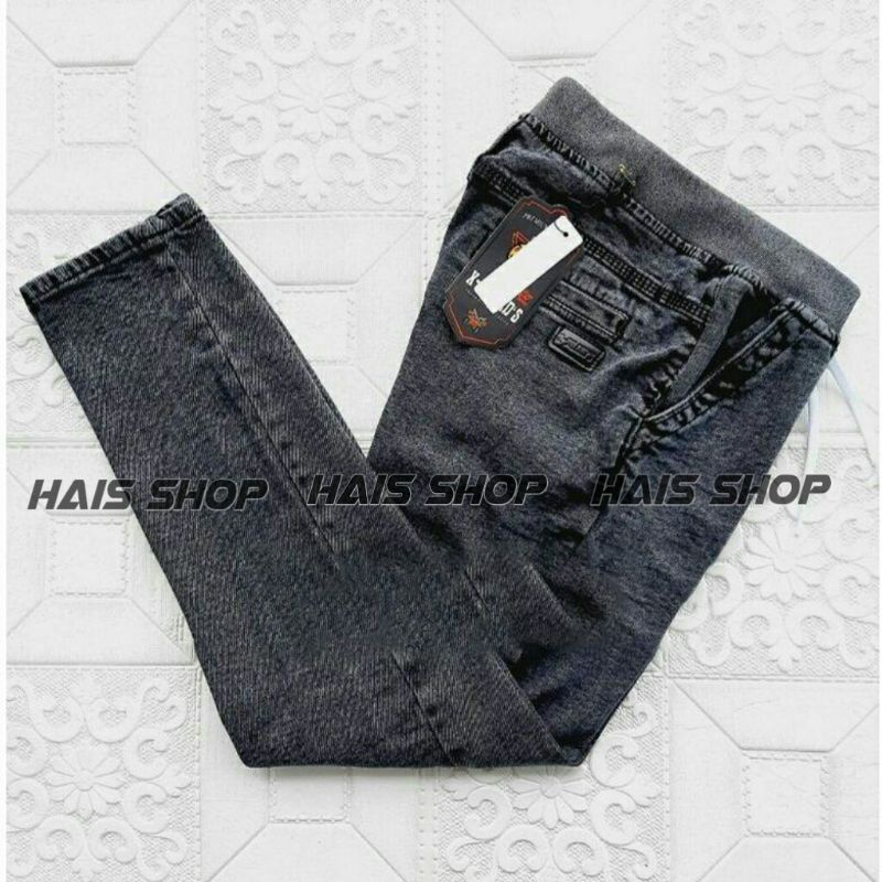 TERBARU.!!!.Celana Rip Jeans Murah_Celana Jeans Panjang Pria_Celana Jeans Pinggang Karet_Hais Shop