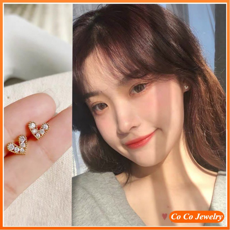 2022 Anting Tusuk Sterling silver 925 Desain Hati simple Untuk Wanita