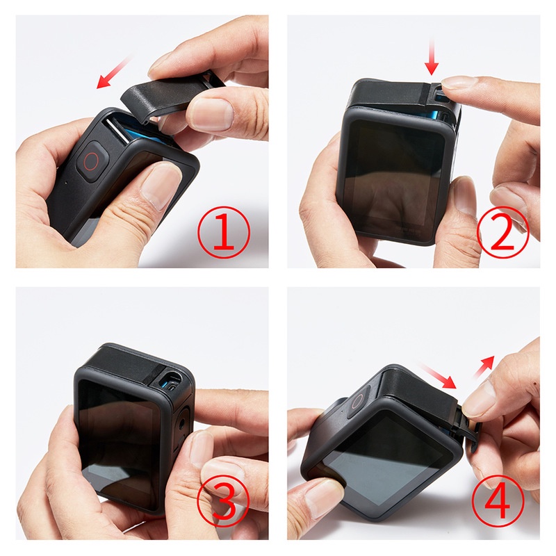 (Case Charger Baterai Dapat Dilepas Warna Hitam Untuk Gopro Hero 10 9) (Go Pro 10 9