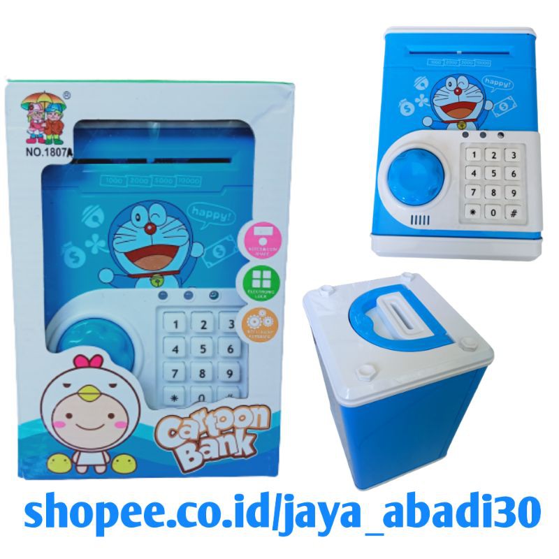 (FREE BATTERAI) MAINAN ATM MINI BRANKAS USB MINI DORAEMON HELLO KITTY / BELAJAR MENABUNG SEJAK DINI