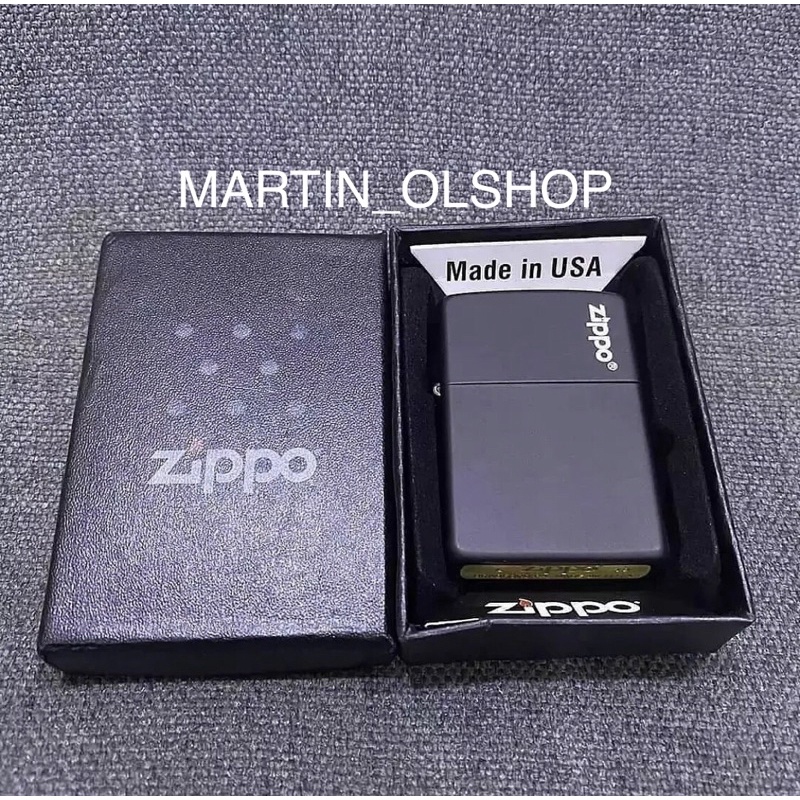 Korek Api Zippo Matte Hitam Logo Atas Grade Ori