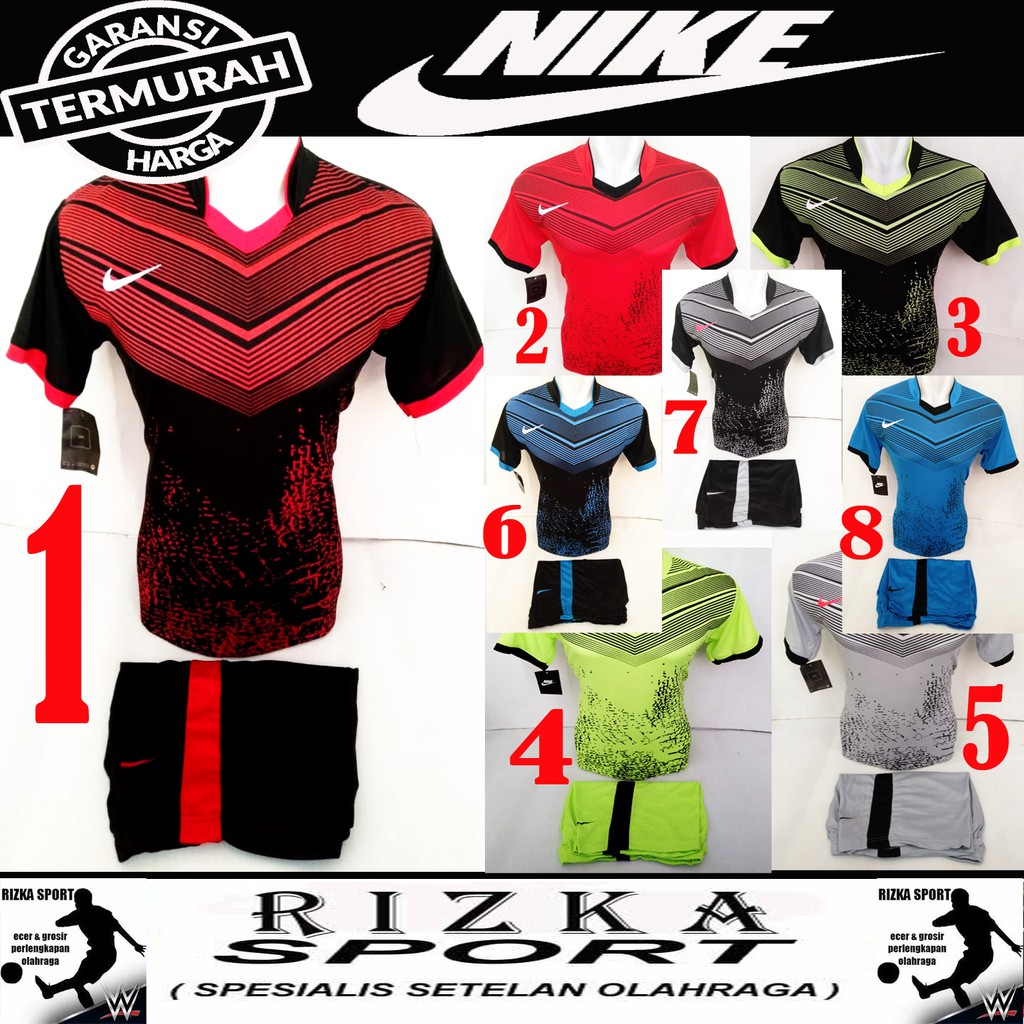 [ BEST SELLER NK 2 ] Baju Kaos Olahraga Jersey Bola Setelan Futsal / Volly NIKE Hijau