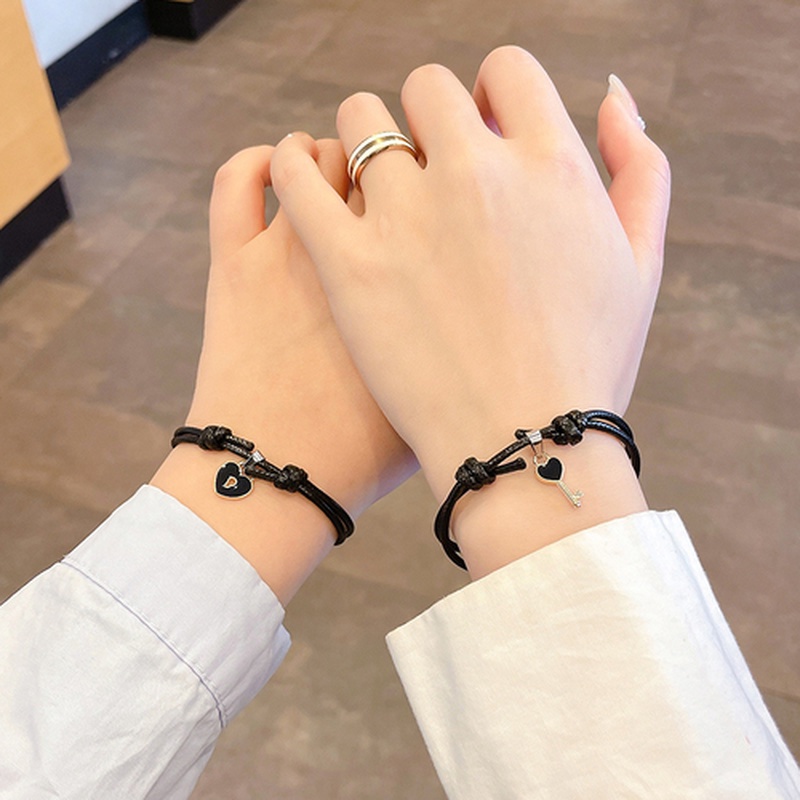 Gelang Couple Magnet Pelangi/Spaceman/Cinta Imut Mode Korea-23#concentric lock