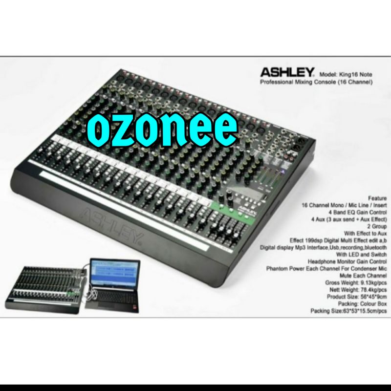 MIXER ASHLEY KING 16 NOTE ORIGINAL 16 CHANNEL
