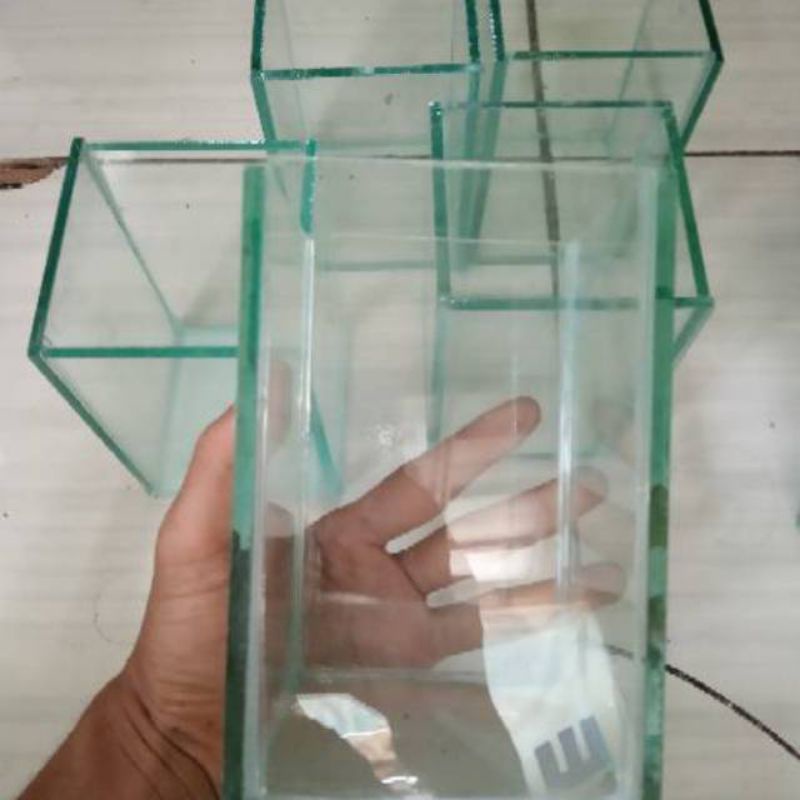 Aquarium ikan cupang soliter kaca 10x10x15