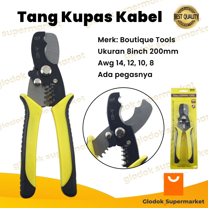 Tang Pengupas Potong Kulit Kabel 8 inch Wire Stripper Alat Kupas Cable 200mm