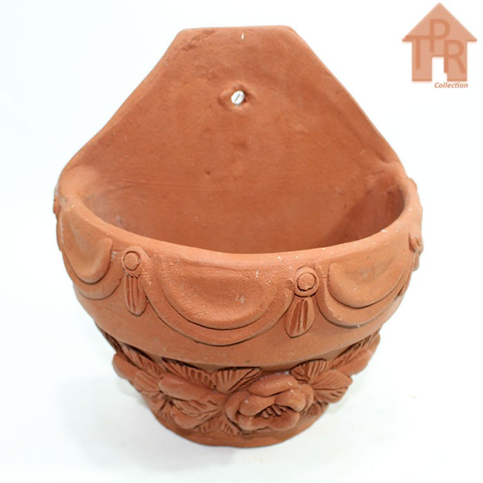 Terakota | Pot Bunga / Pot Tempel Tanah Liat / Pot Ornamen Bunga T25