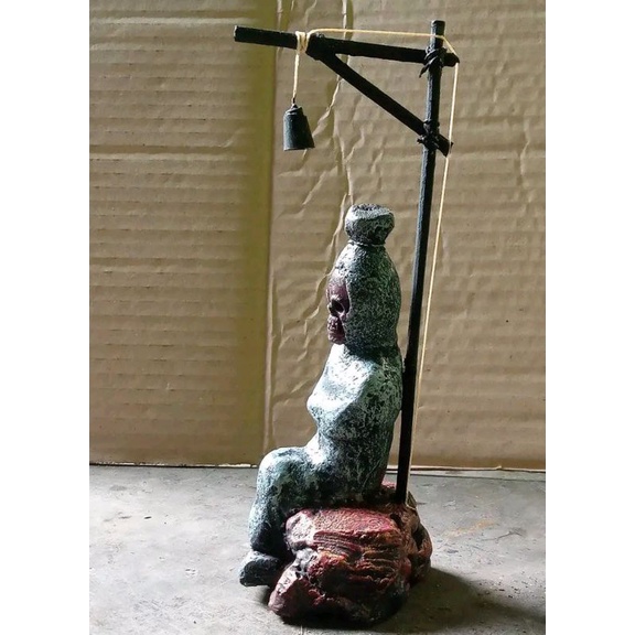 Hiasan aquarium pocong diorama aquascape horor