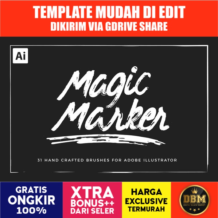 Magic Marker Brushes  - Illustrator