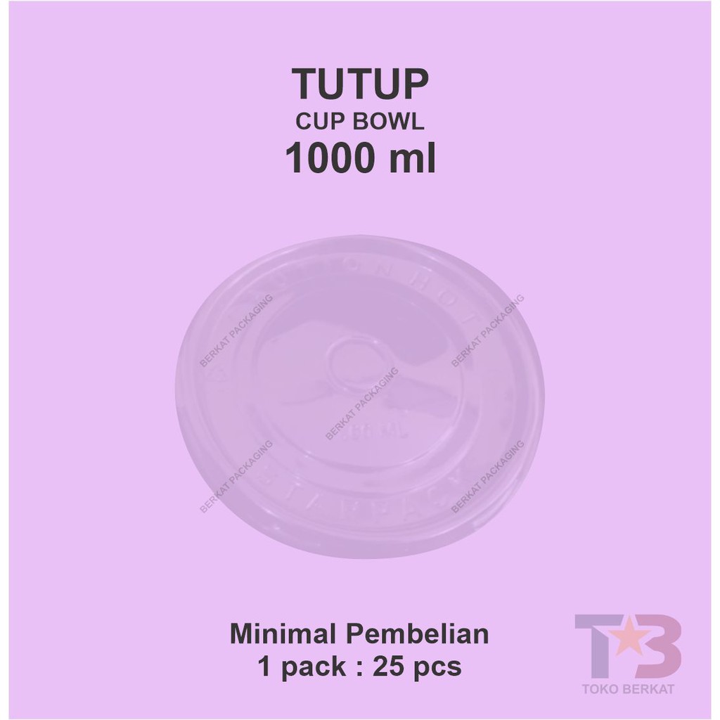 Tutup Cup Bowl 1000ml 33oz STARPACK PET Transparan / Tutup Paper Bowl / Plastik Lid / Lid Cup Bowl