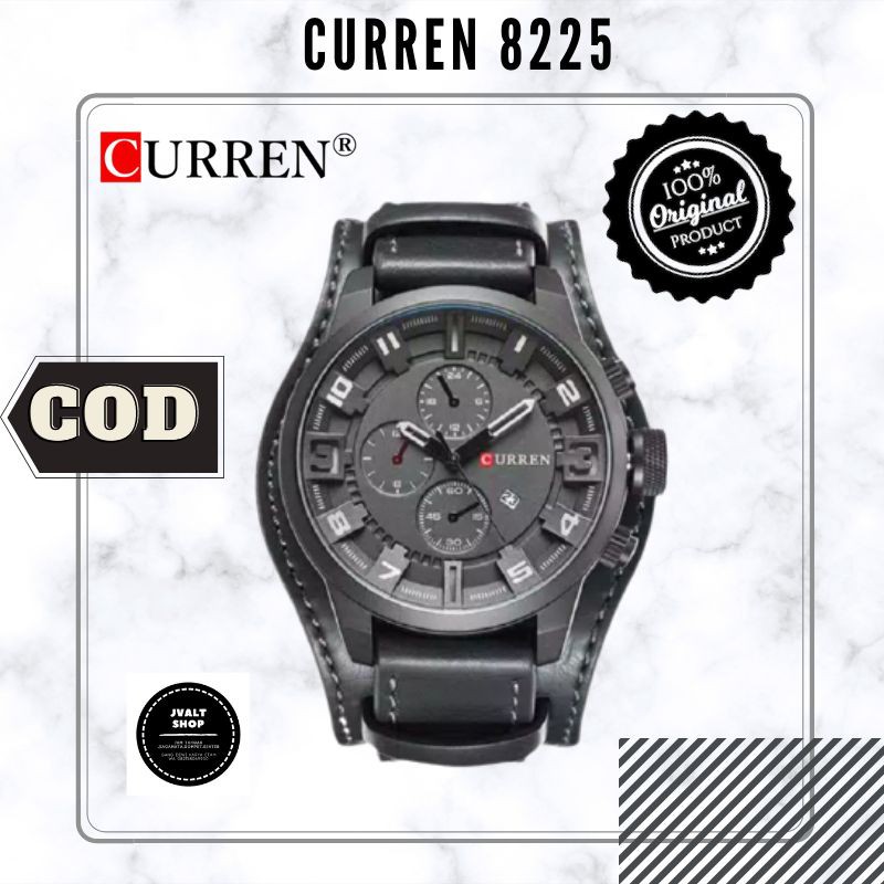 CURREN | CURREN 8225 HITAM HITAM | JAM ORIGINAL | JAM CURRENT ORIGINAL