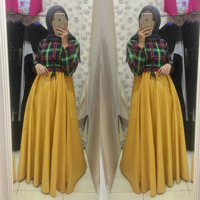 Gamis dress khaira serut umbrella klok cantik keren real pict original bshop rio