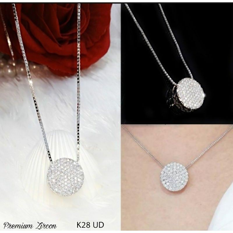 Medan Termurah FREE BOX Kalung premium zircon lapis emas 18k