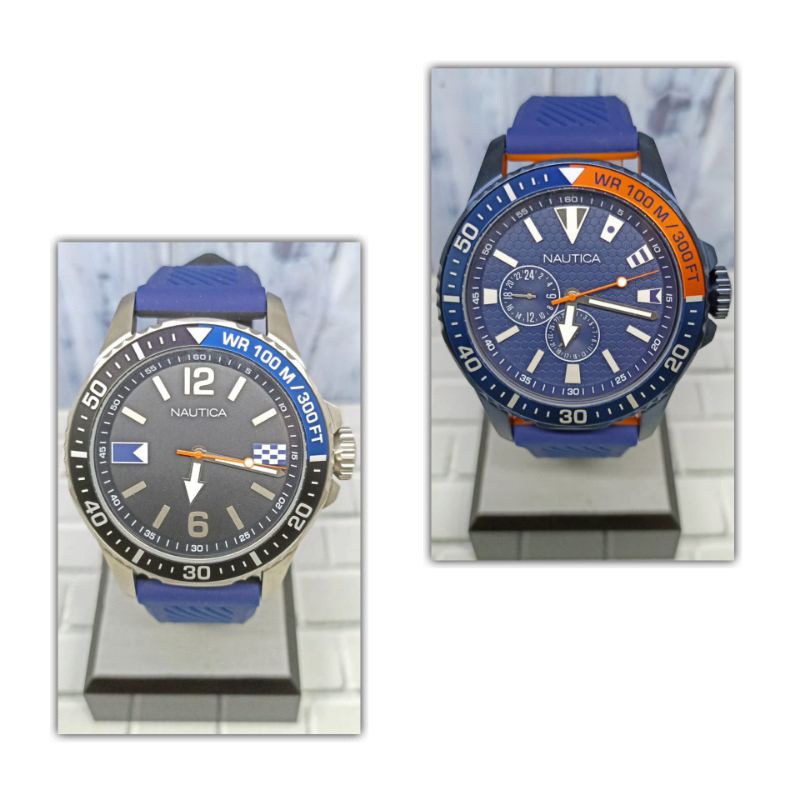Jam tangan pria NAUTICA NAPFRB, tali karet, ORIGINAL, bergaransi resmi internasional.