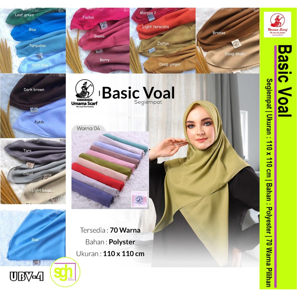 Umama Hijab Basic Voal Polos Jilbab Voal Segi Empat Polos 110 x110 Part 4