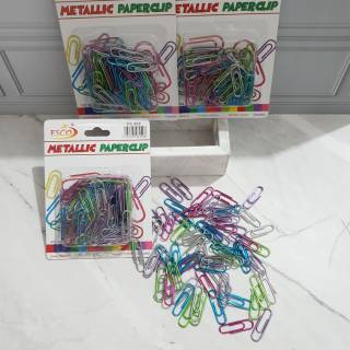 paper clip metalik/clip metalik/jepitan kertas/klip kertas/klip warna/paperclip/metallic