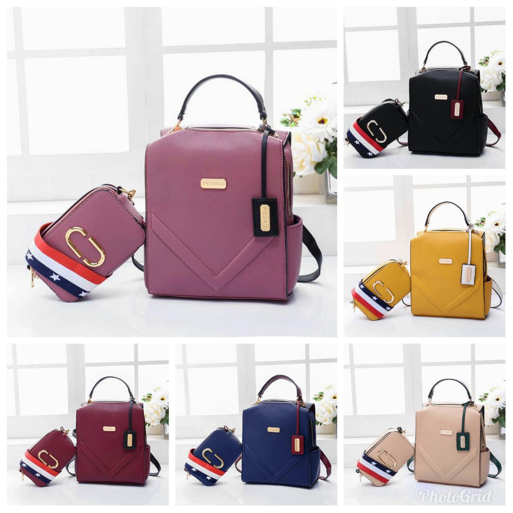 Ransel Pedro set snapshoot 1689 DEN TAS RANSEL TAS PUNGGUNG WANITA RANSEL IMPORT TAS RANSEL