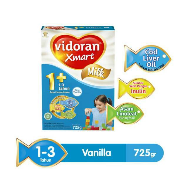 Vidoran Xmart Milk 1+ 3+ VANILA MADU 700gr Nutriplex (Promo)