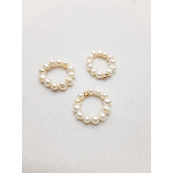 BERSERTIFIKAT CINCIN SUSUN MUTIARA ASLI KECIL CINCIN HIJAB CINCIN BABY PEARL MUTIARA AIR TAWAR LOMBO