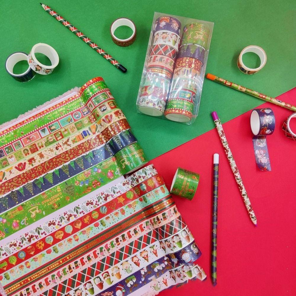 Preva 16pcs/set Washi Tape Sastra Merry Christmas Scrapbooking Little Fresh Kreatif Alat Tulis INS DIY Bahan