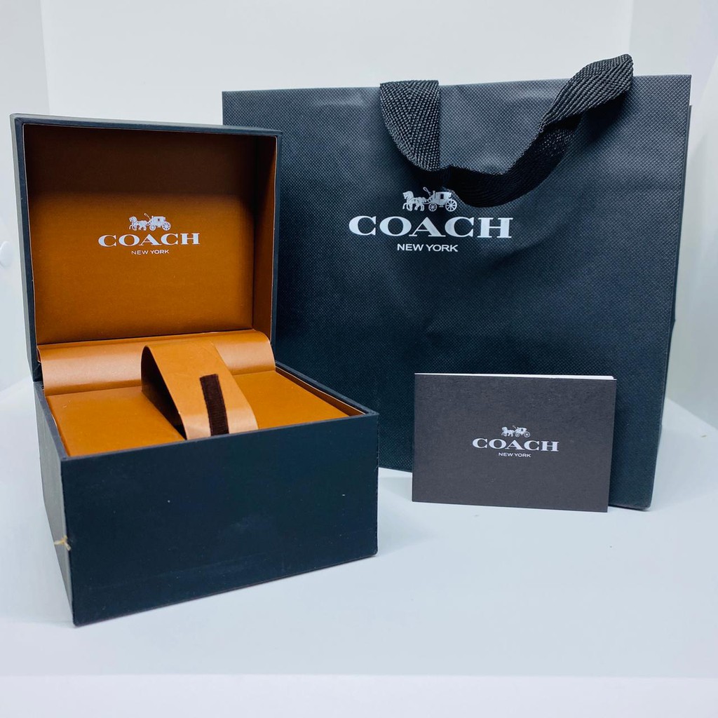 Box Jam Tangan Coach Black Edition Original Fullset