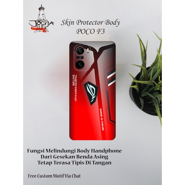 Garskin HP Poco F3 Motif Rog G red - Free Custom Motif Via Chat
